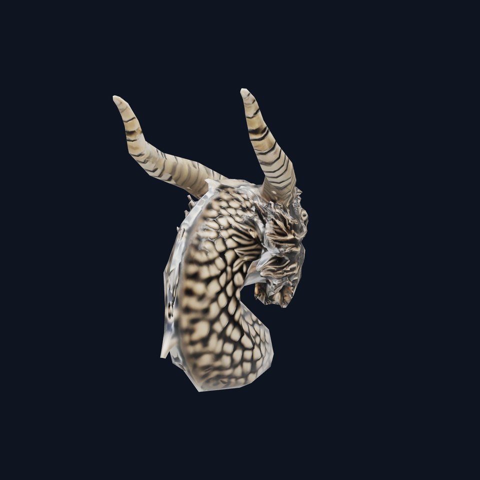 Elegant Silver Dragon Head model pack